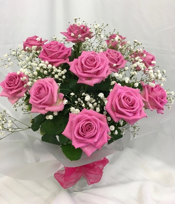 Pink Rose Hand Tied