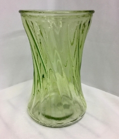 GREEN GLASS VASE