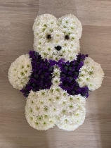 PURPLE AND WHITE TEDDY TRIBUTE
