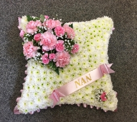 PINK AND WHITE CUSHION